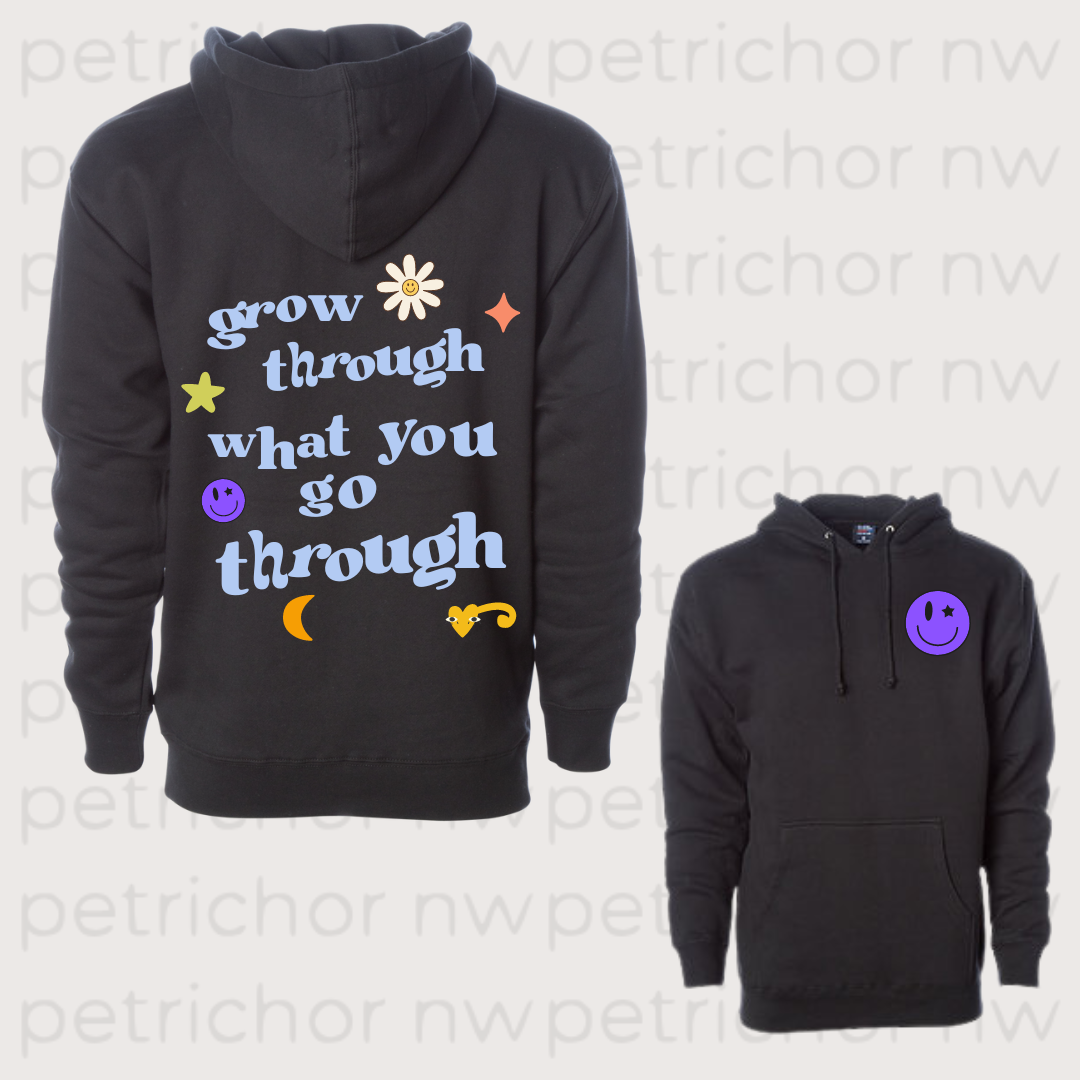 Grow Through what you Go Through Hoodie (colorful)