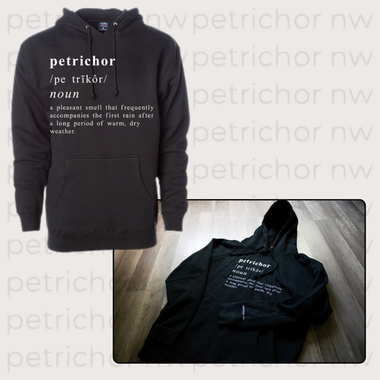 Petrichor Definition Hoodie WHITE Graphic - Core Collection