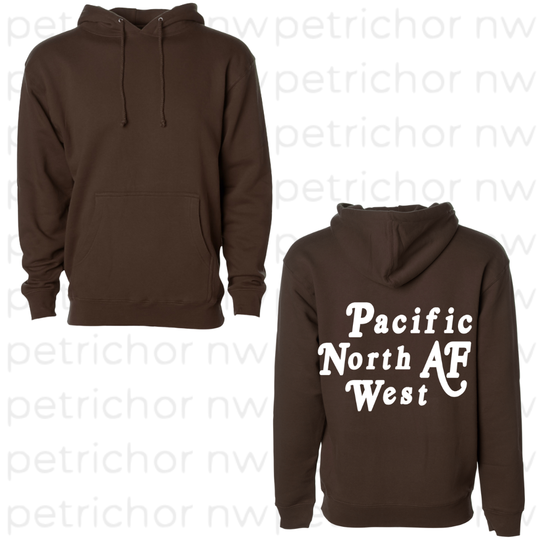 PNW AF Hoodie WHITE Graphic - Core Collection