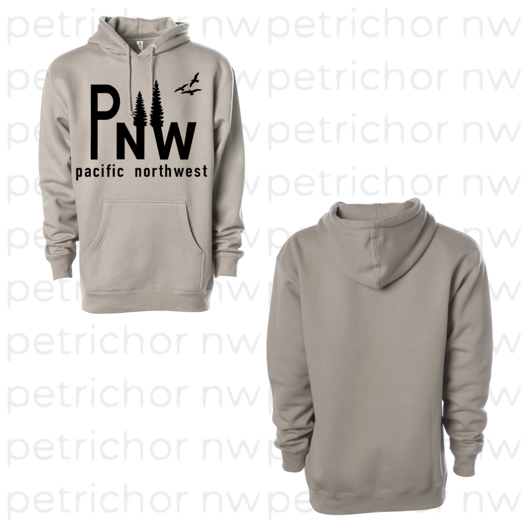 Pacific Northwest PNW Hoodie BLACK GRAPHIC - Core Collection