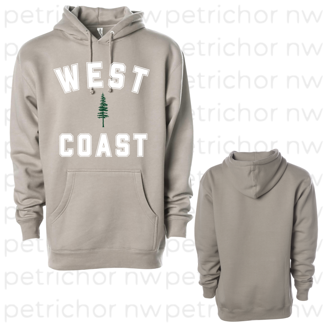 West Coast Hoodie WHITE Graphic - Core Collection