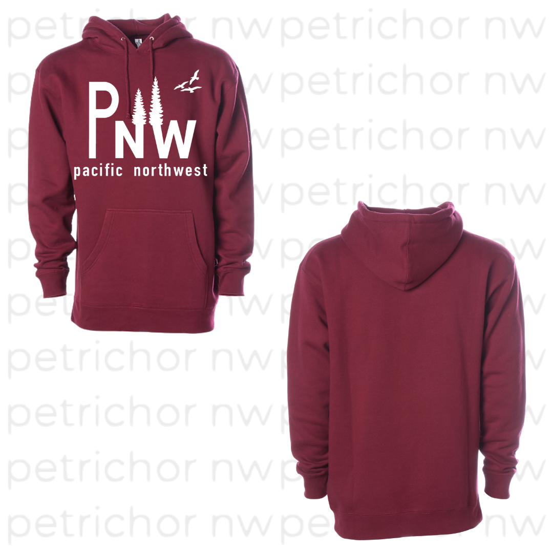 Pacific Northwest PNW Hoodie WHITE GRAPHIC - Core Collection