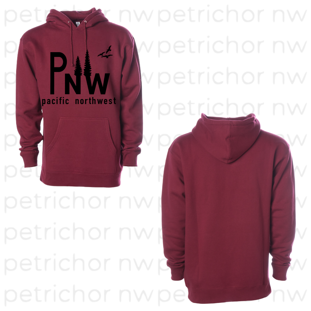 Pacific Northwest PNW Hoodie BLACK GRAPHIC - Core Collection