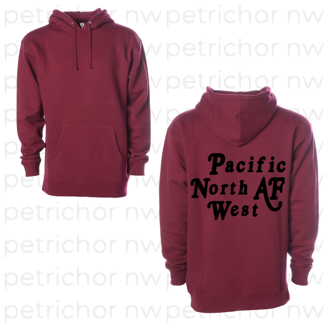 PNW AF Hoodie BLACK Graphic - Core Collection