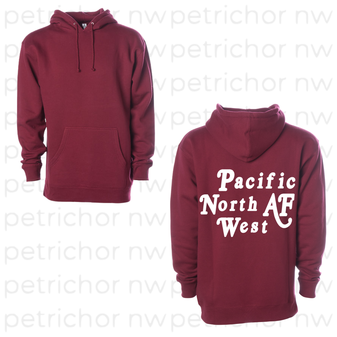 PNW AF Hoodie WHITE Graphic - Core Collection