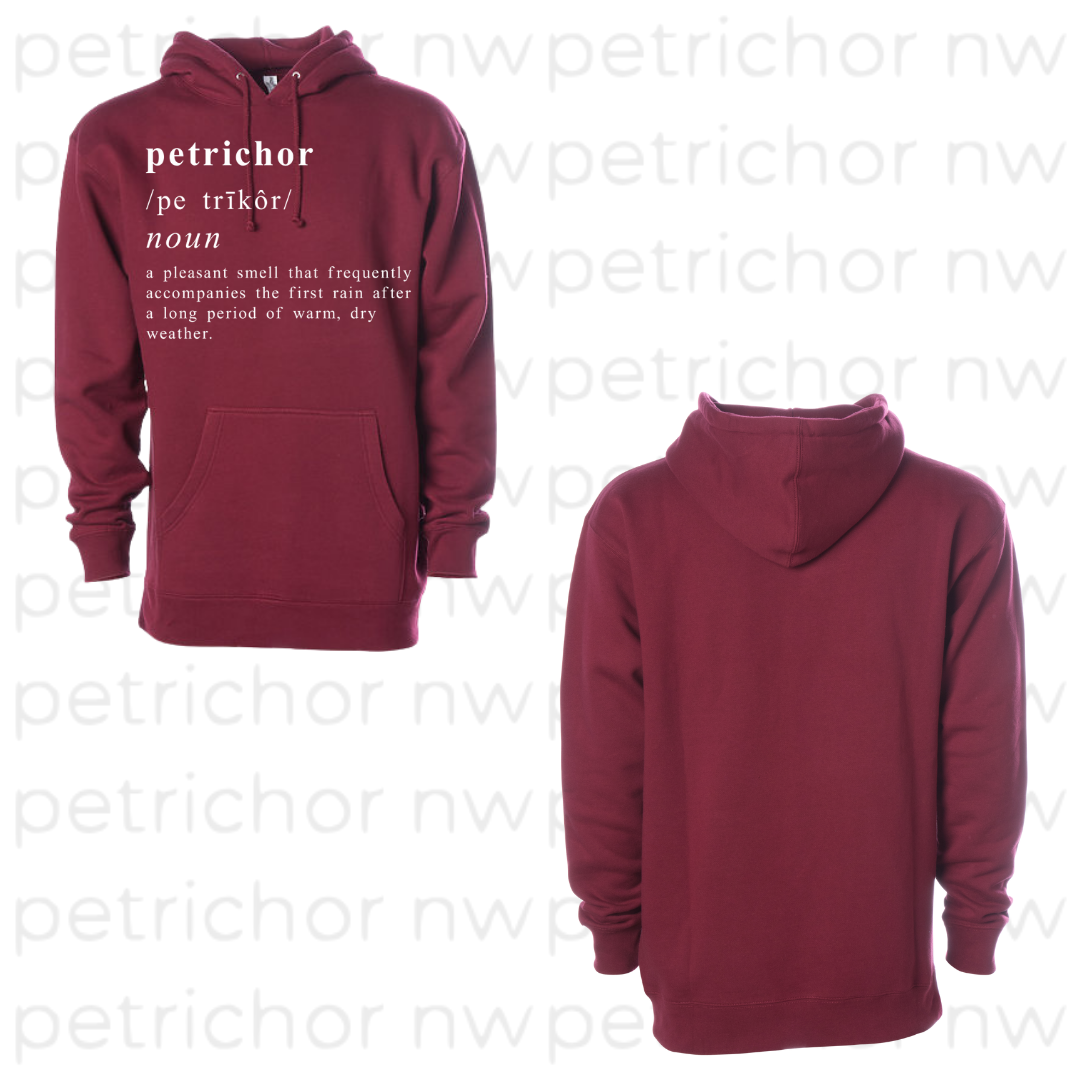 Petrichor Definition Hoodie WHITE Graphic - Core Collection