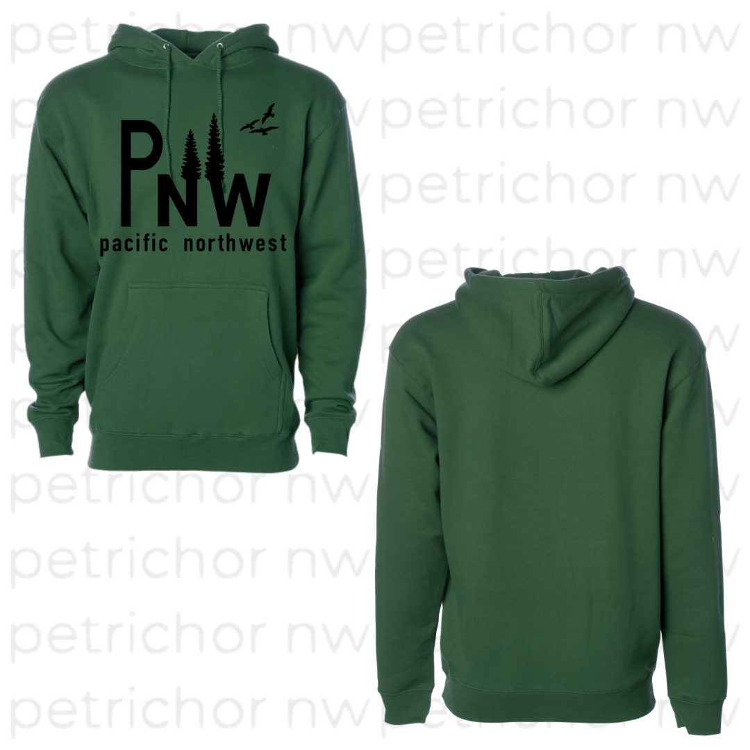 Pacific Northwest PNW Hoodie BLACK GRAPHIC - Core Collection