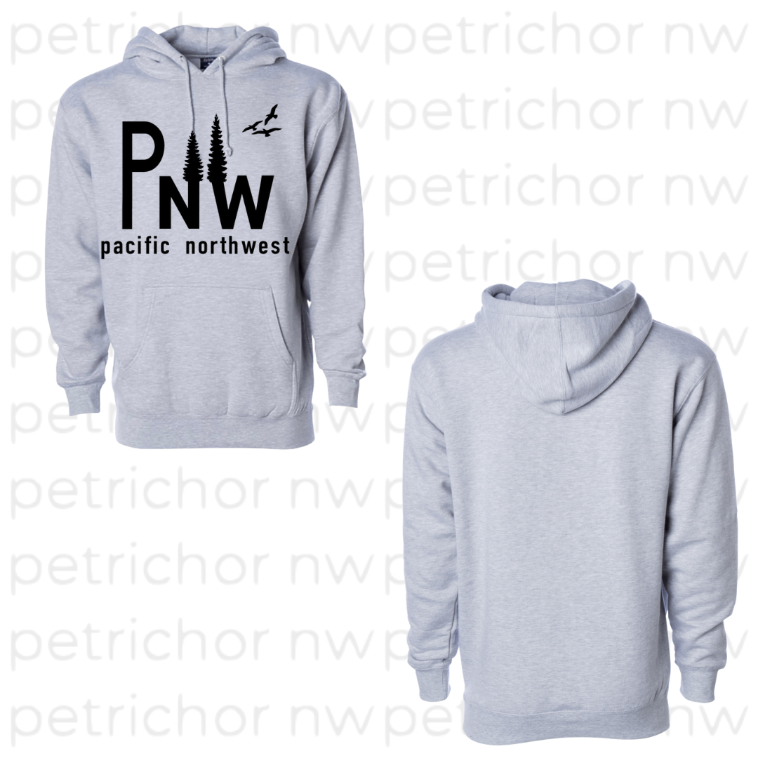 Pacific Northwest PNW Hoodie BLACK GRAPHIC - Core Collection