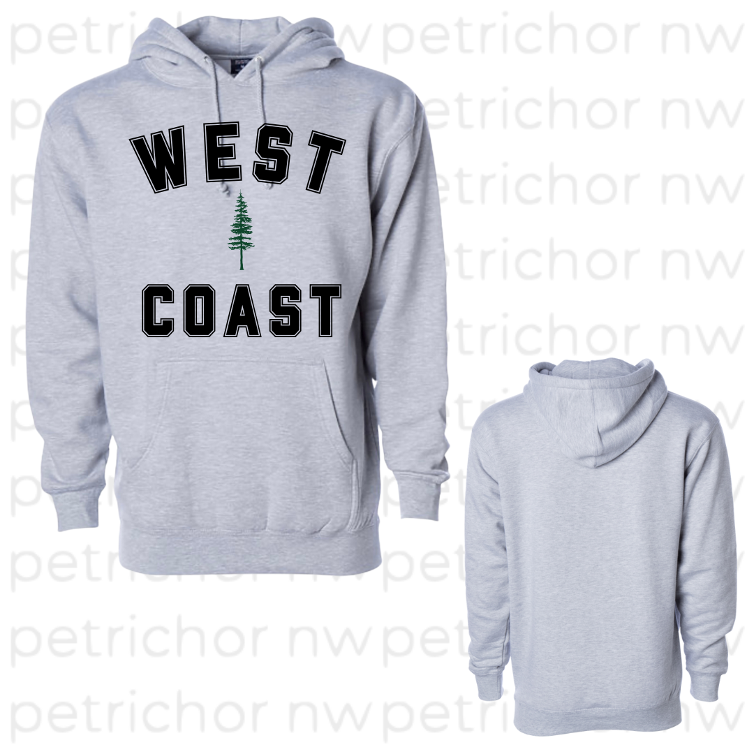 West Coast Hoodie BLACK Graphic - Core Collection