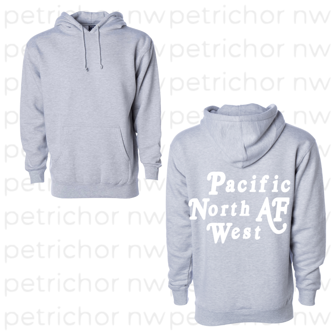 PNW AF Hoodie WHITE Graphic - Core Collection