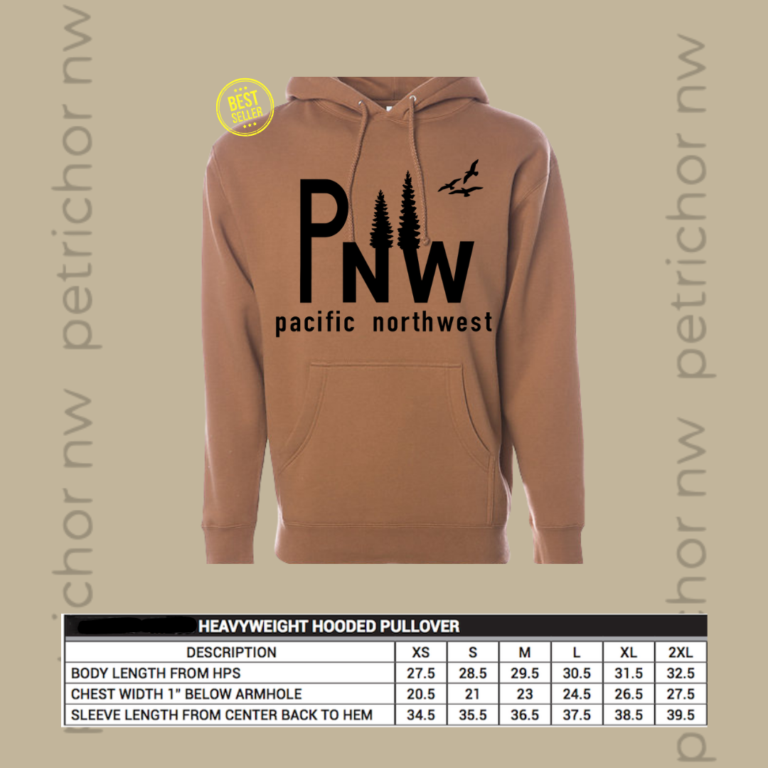 Pacific Northwest PNW Hoodie BLACK GRAPHIC - Core Collection