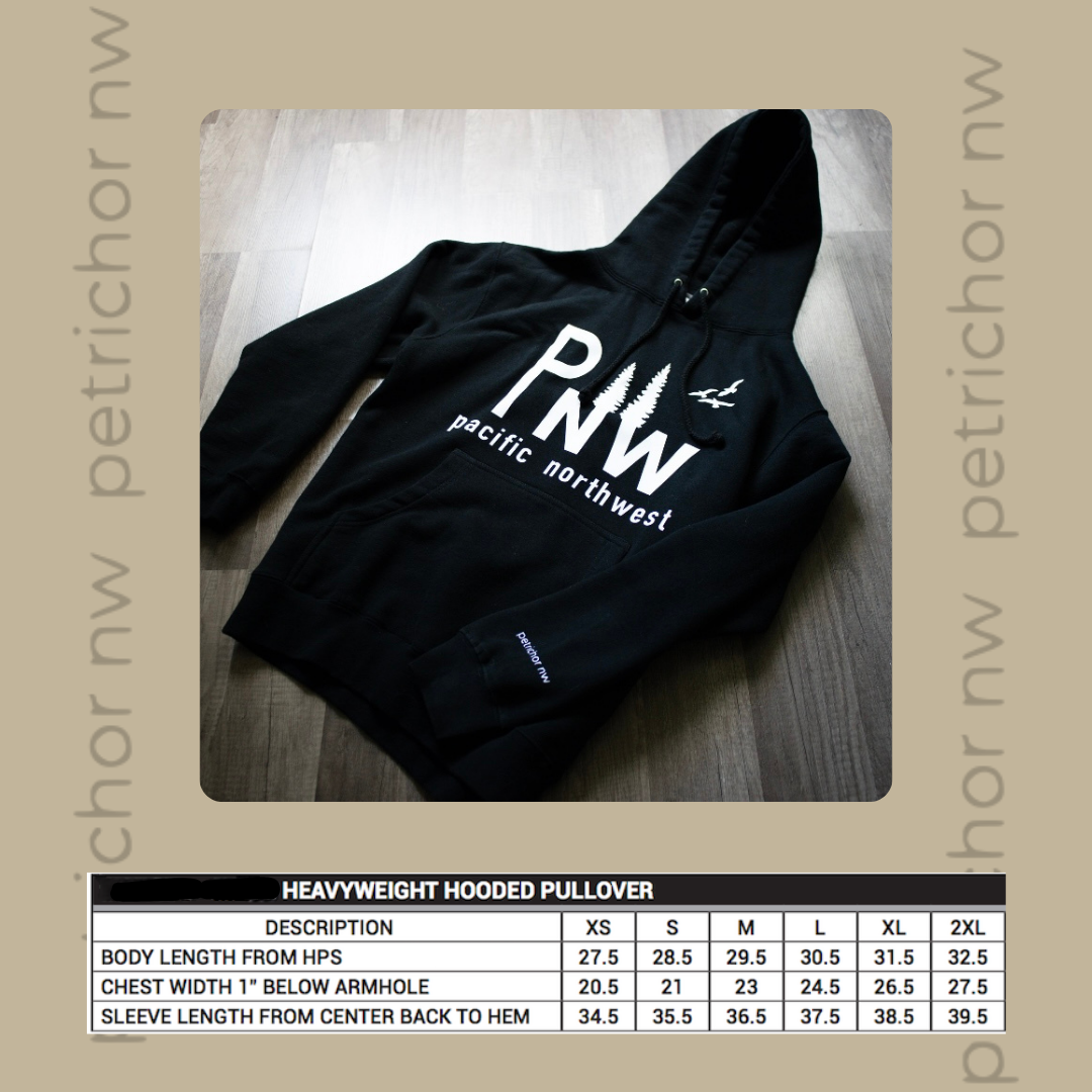 Pacific Northwest PNW Hoodie WHITE GRAPHIC - Core Collection