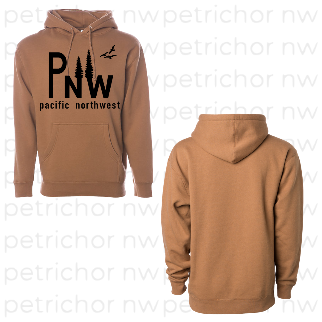 Pacific Northwest PNW Hoodie BLACK GRAPHIC - Core Collection