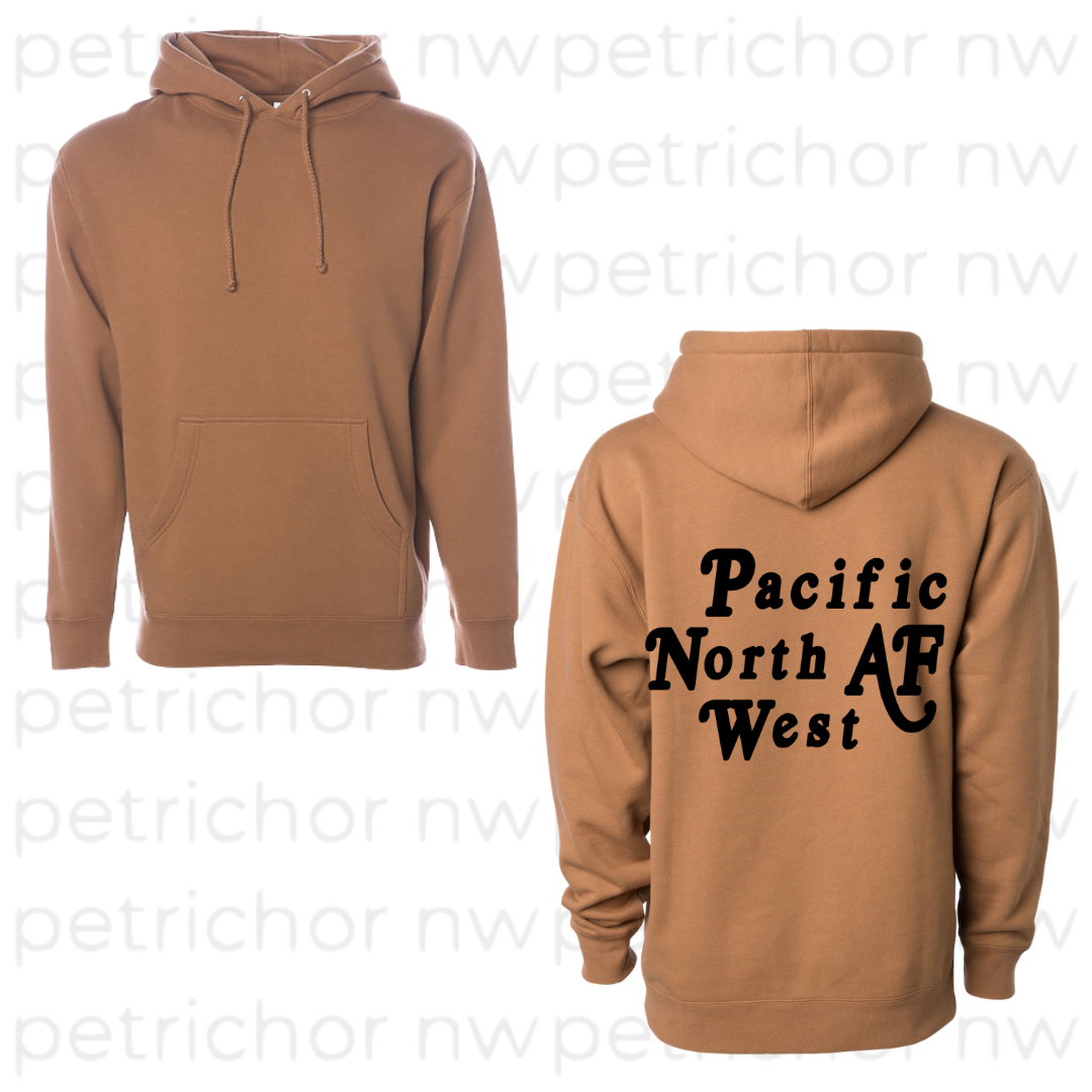 PNW AF Hoodie BLACK Graphic - Core Collection