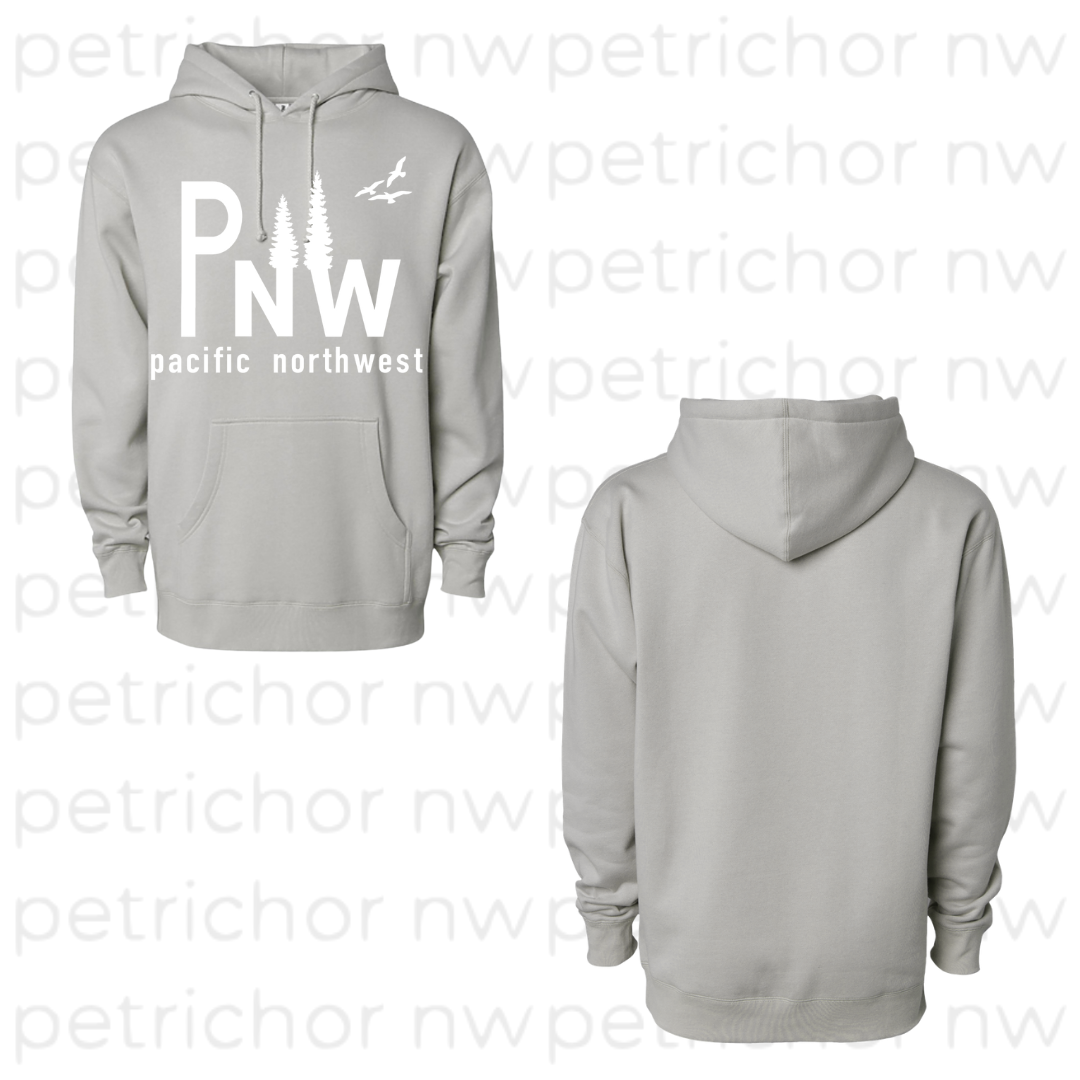 Pacific Northwest PNW Hoodie WHITE GRAPHIC - Core Collection