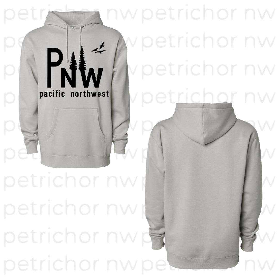 Pacific Northwest PNW Hoodie BLACK GRAPHIC - Core Collection