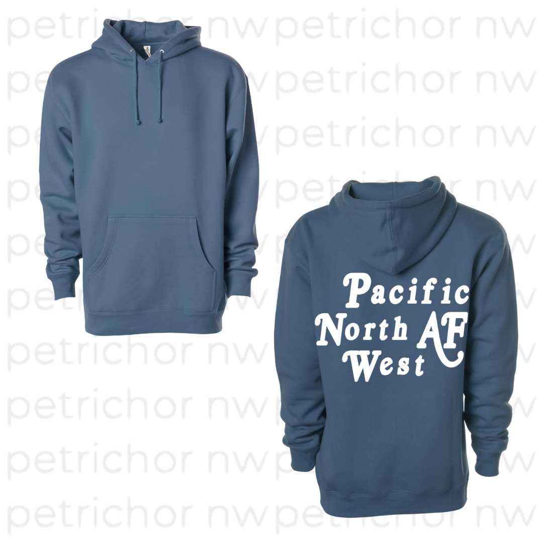 PNW AF Hoodie WHITE Graphic - Core Collection
