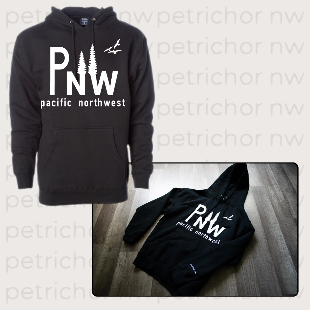 Pacific Northwest PNW Hoodie WHITE GRAPHIC - Core Collection