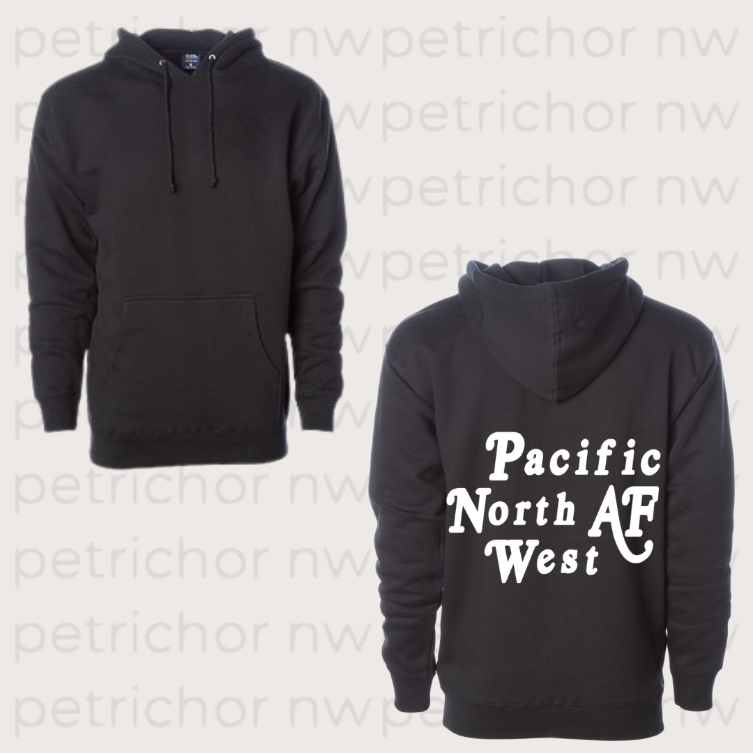 PNW AF Hoodie WHITE Graphic - Core Collection