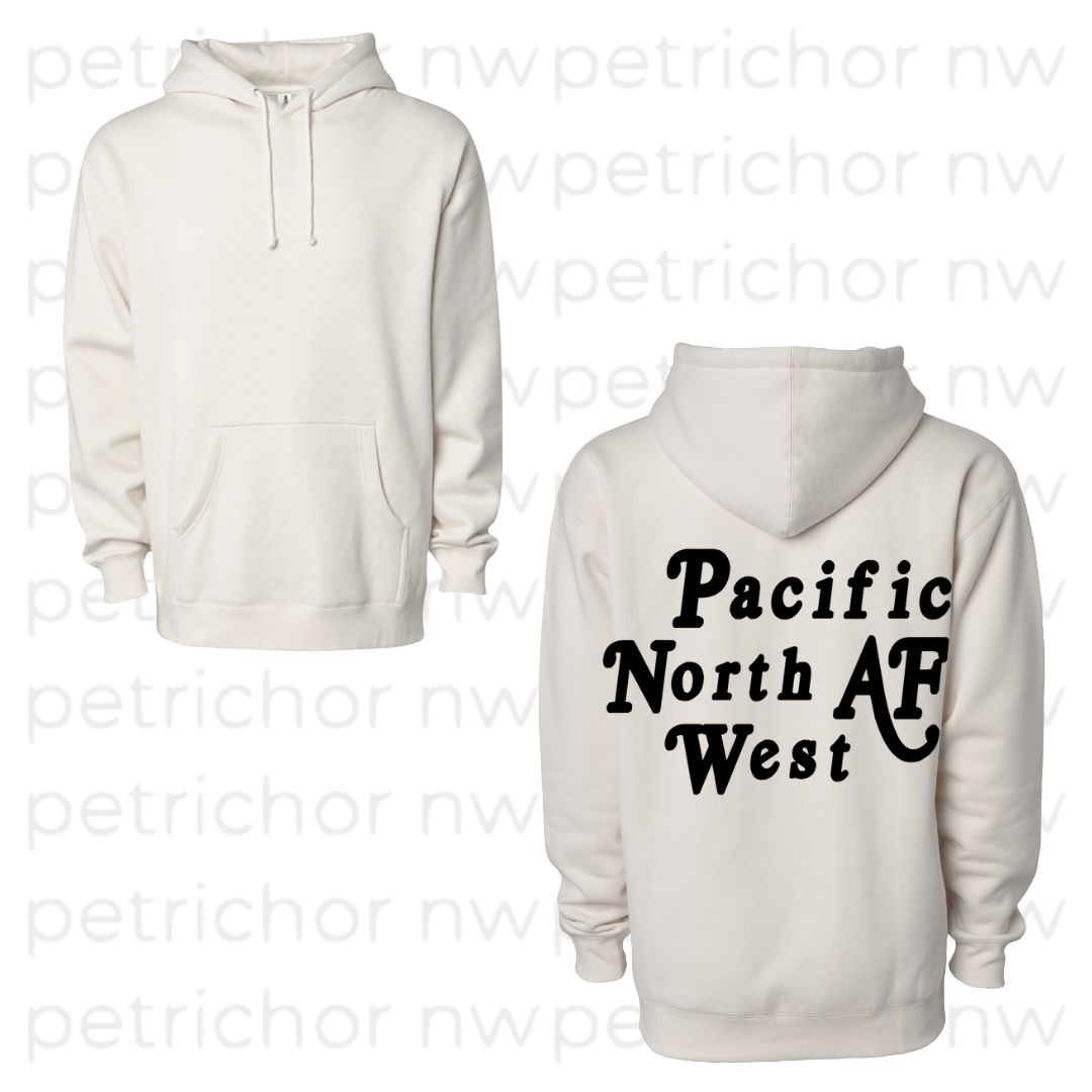 PNW AF Hoodie BLACK Graphic - Core Collection