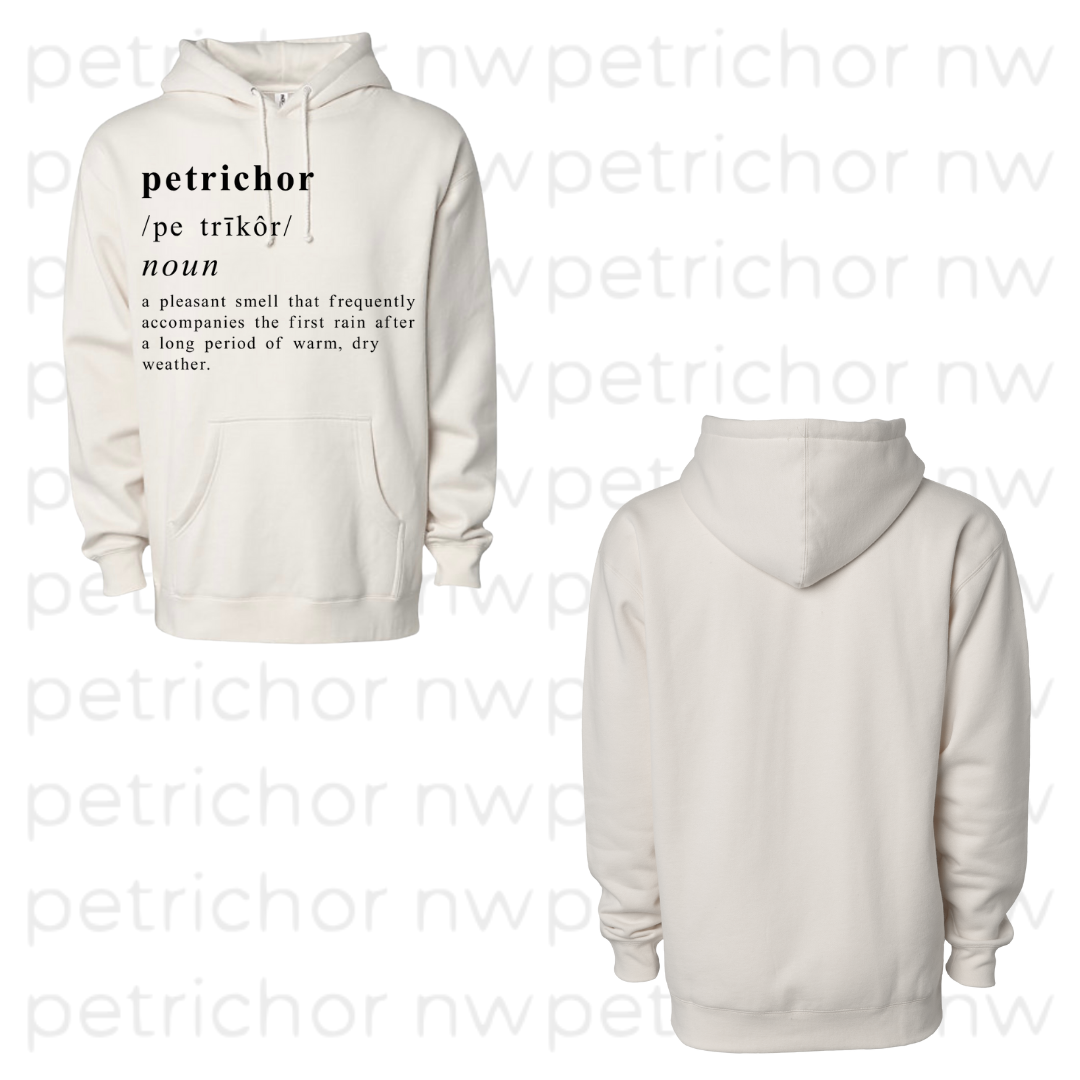 Petrichor Definition Hoodie BLACK GRAPHIC - Core Collection