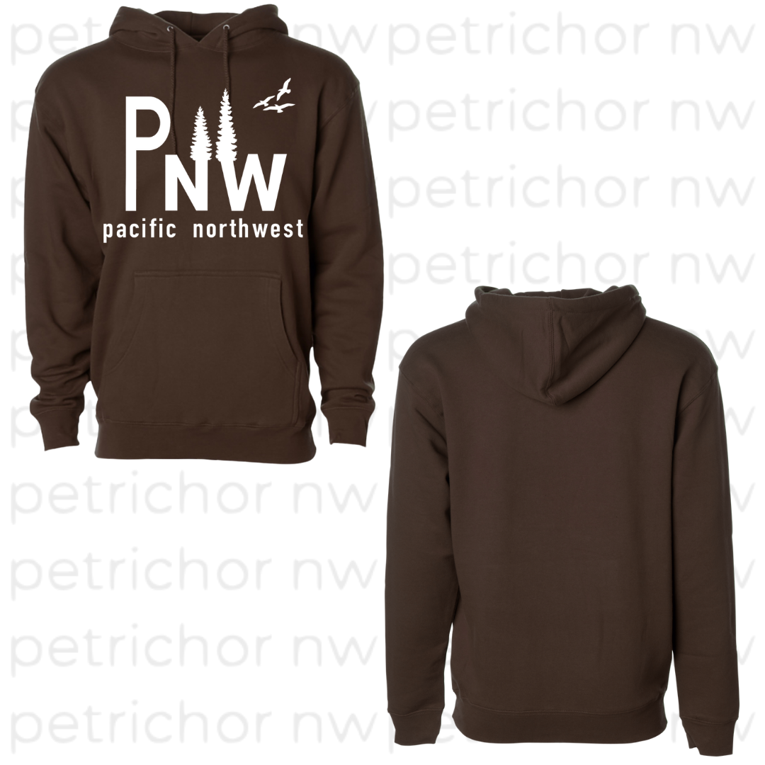 Pacific Northwest PNW Hoodie WHITE GRAPHIC - Core Collection