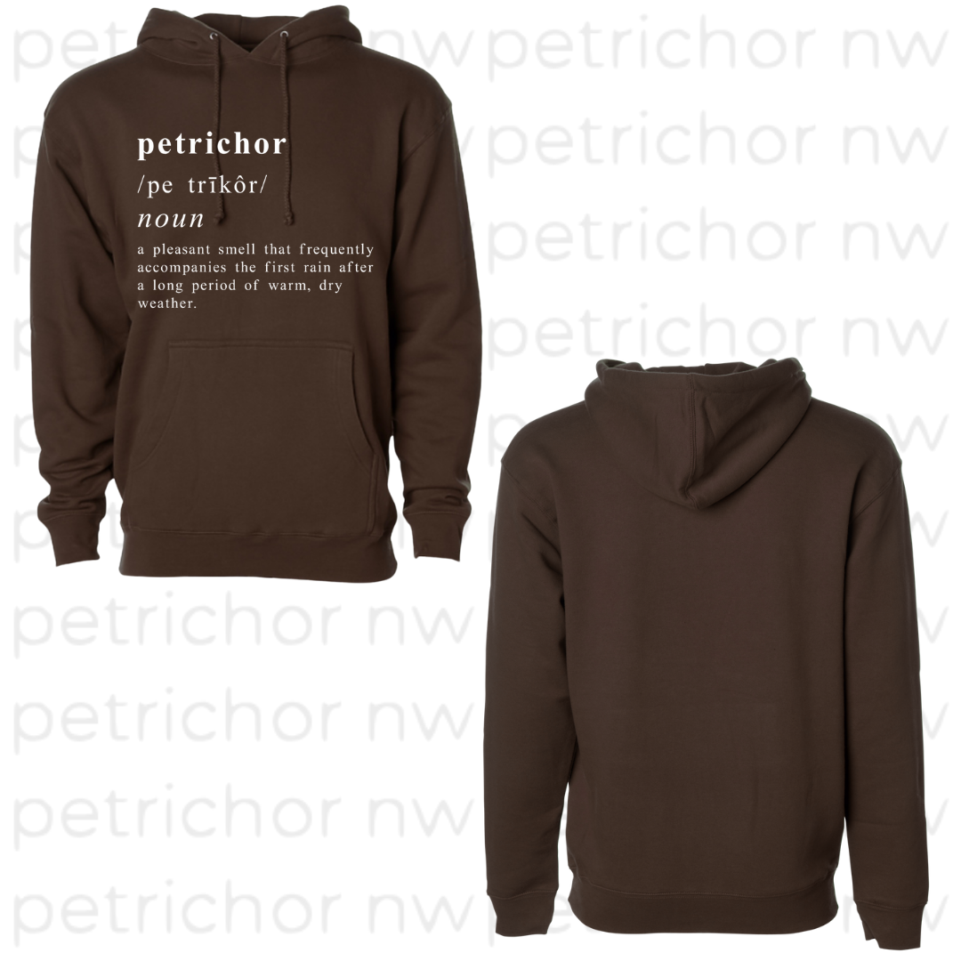 Petrichor Definition Hoodie WHITE Graphic - Core Collection