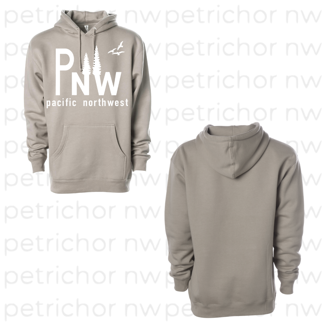 Pacific Northwest PNW Hoodie WHITE GRAPHIC - Core Collection