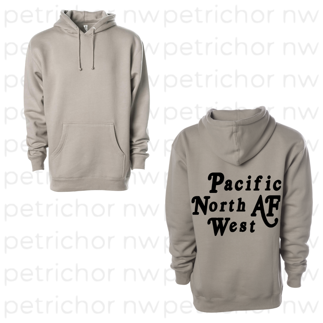 PNW AF Hoodie BLACK Graphic - Core Collection