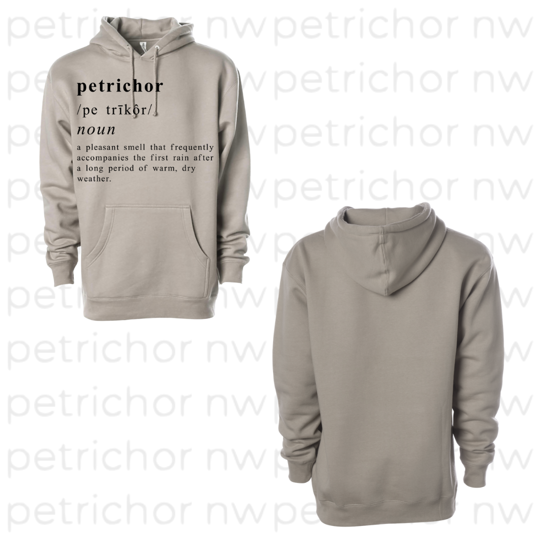 Petrichor Definition Hoodie BLACK GRAPHIC - Core Collection