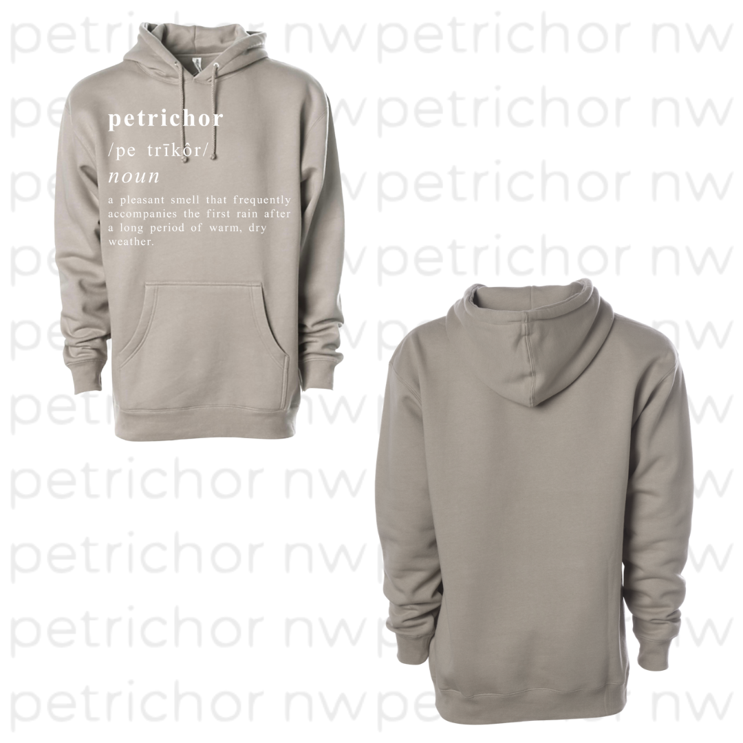 Petrichor Definition Hoodie WHITE Graphic - Core Collection