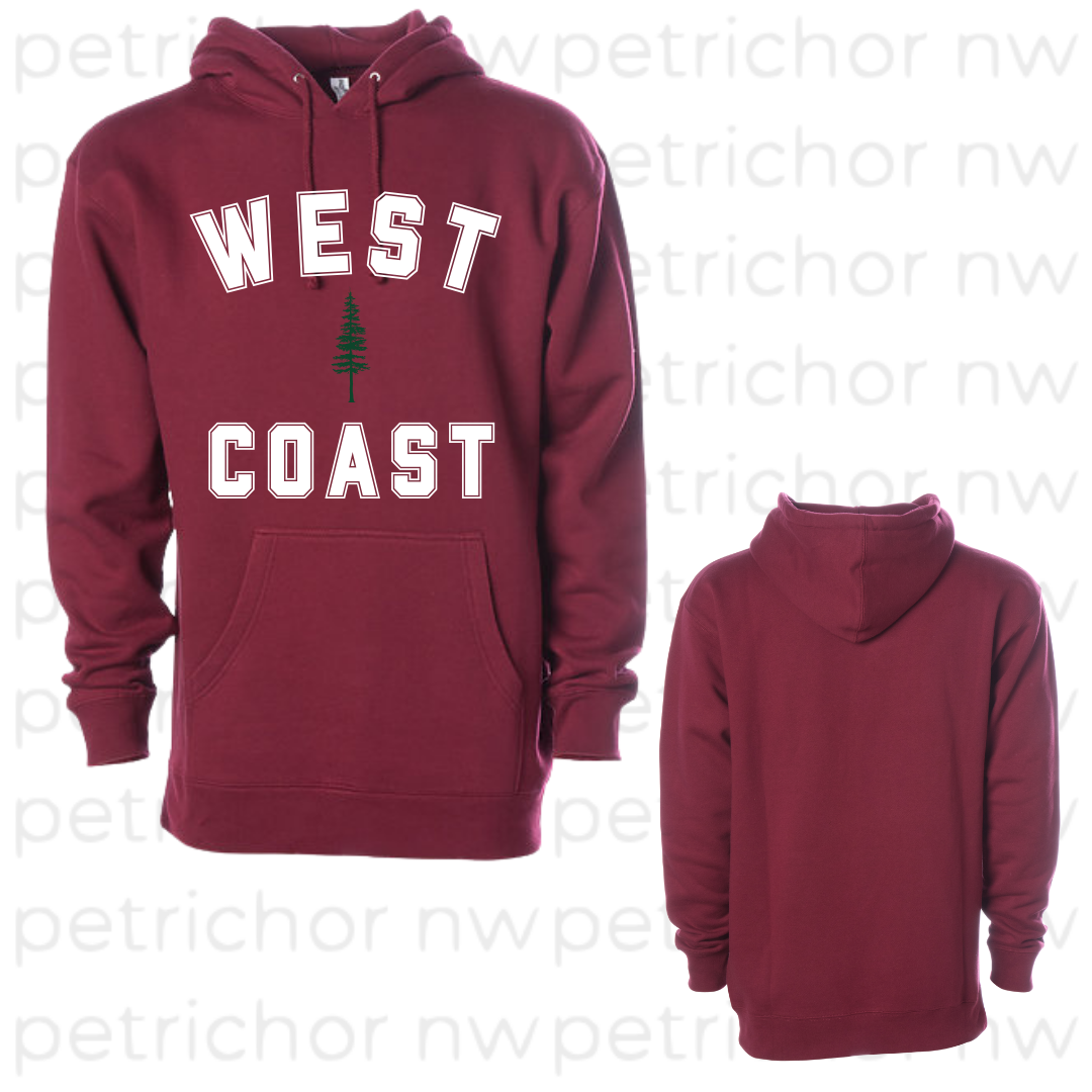 West Coast Hoodie WHITE Graphic - Core Collection