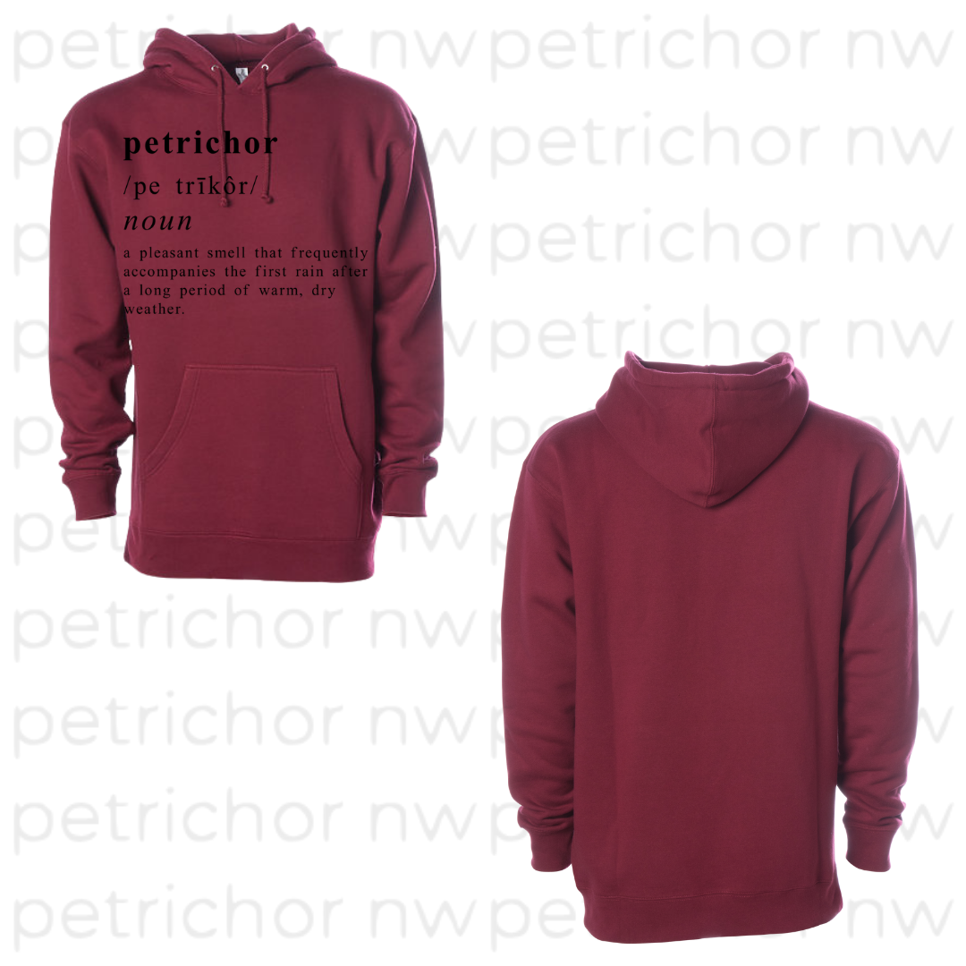 Petrichor Definition Hoodie BLACK GRAPHIC - Core Collection