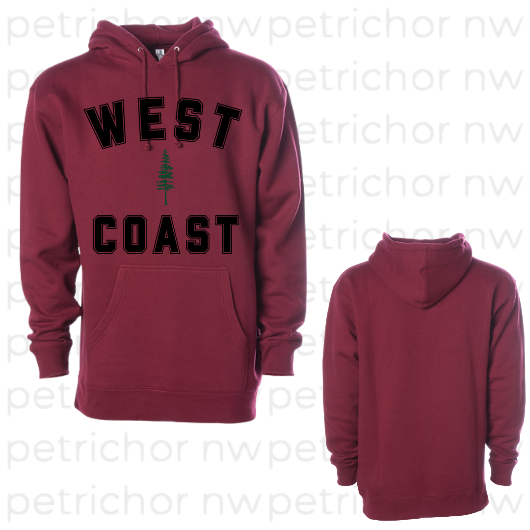 West Coast Hoodie BLACK Graphic - Core Collection