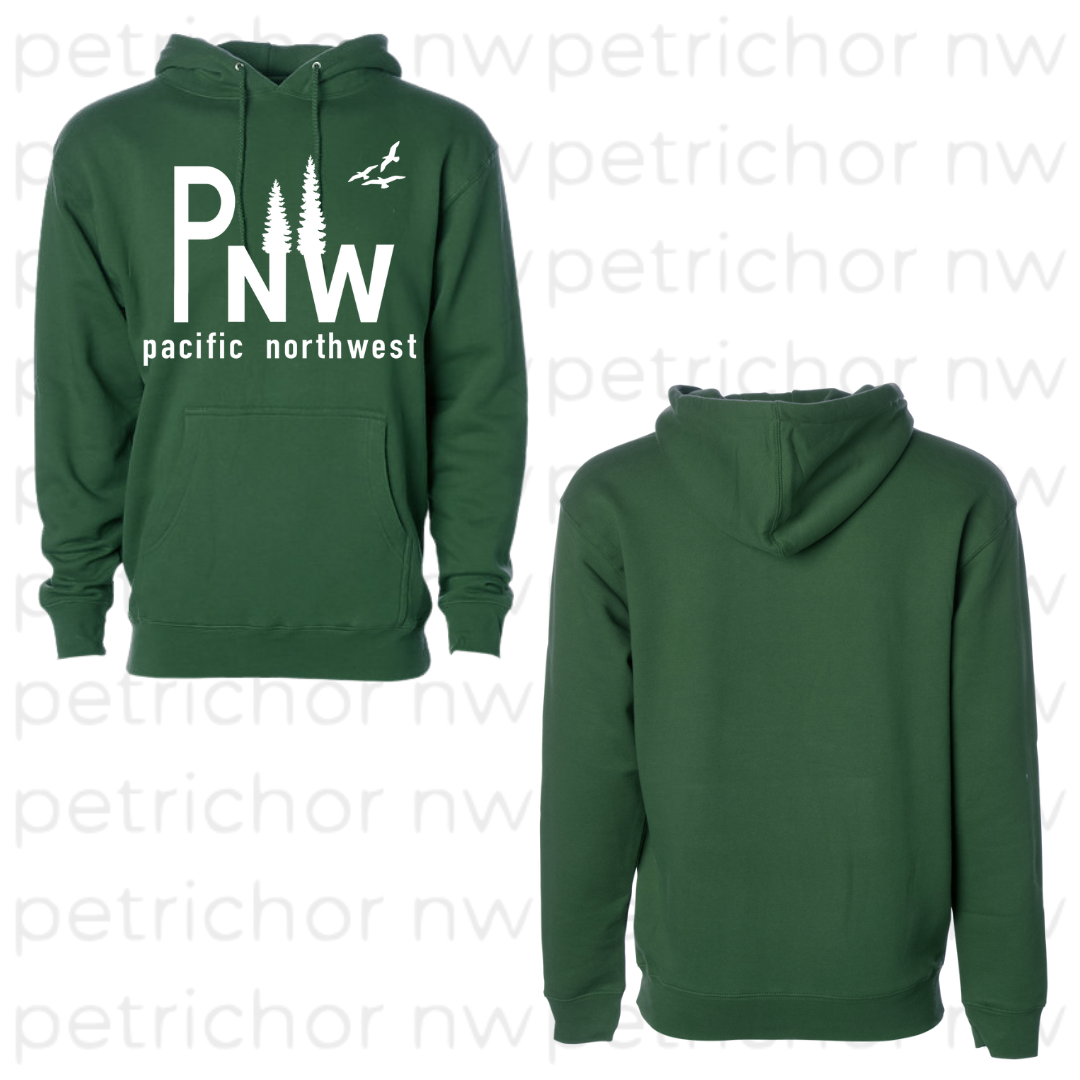 Pacific Northwest PNW Hoodie WHITE GRAPHIC - Core Collection