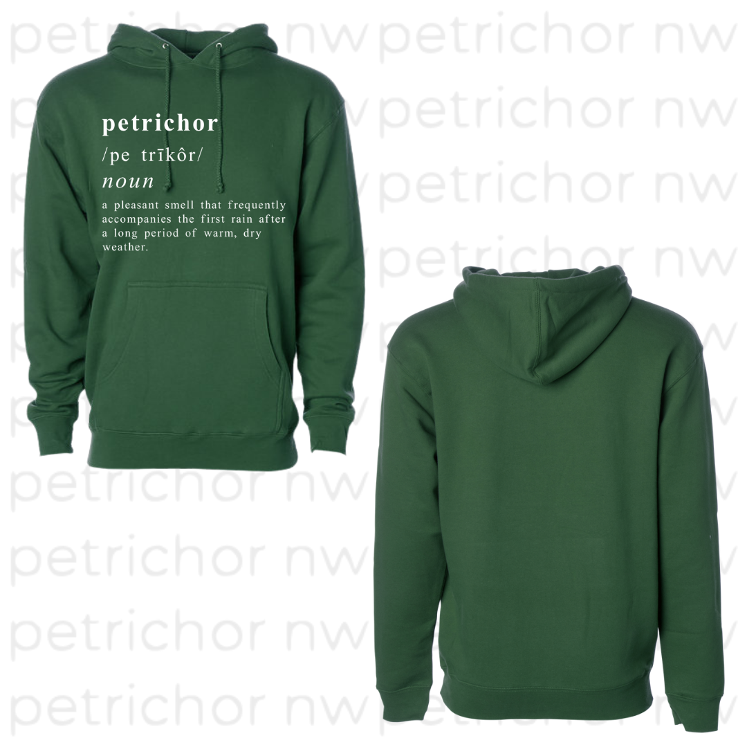 Petrichor Definition Hoodie WHITE Graphic - Core Collection