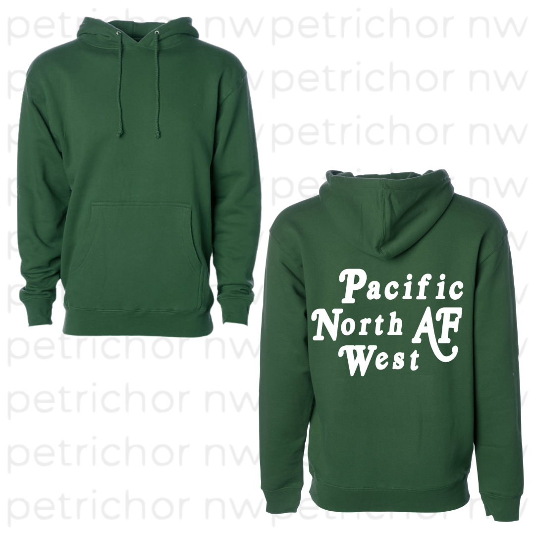 PNW AF Hoodie WHITE Graphic - Core Collection