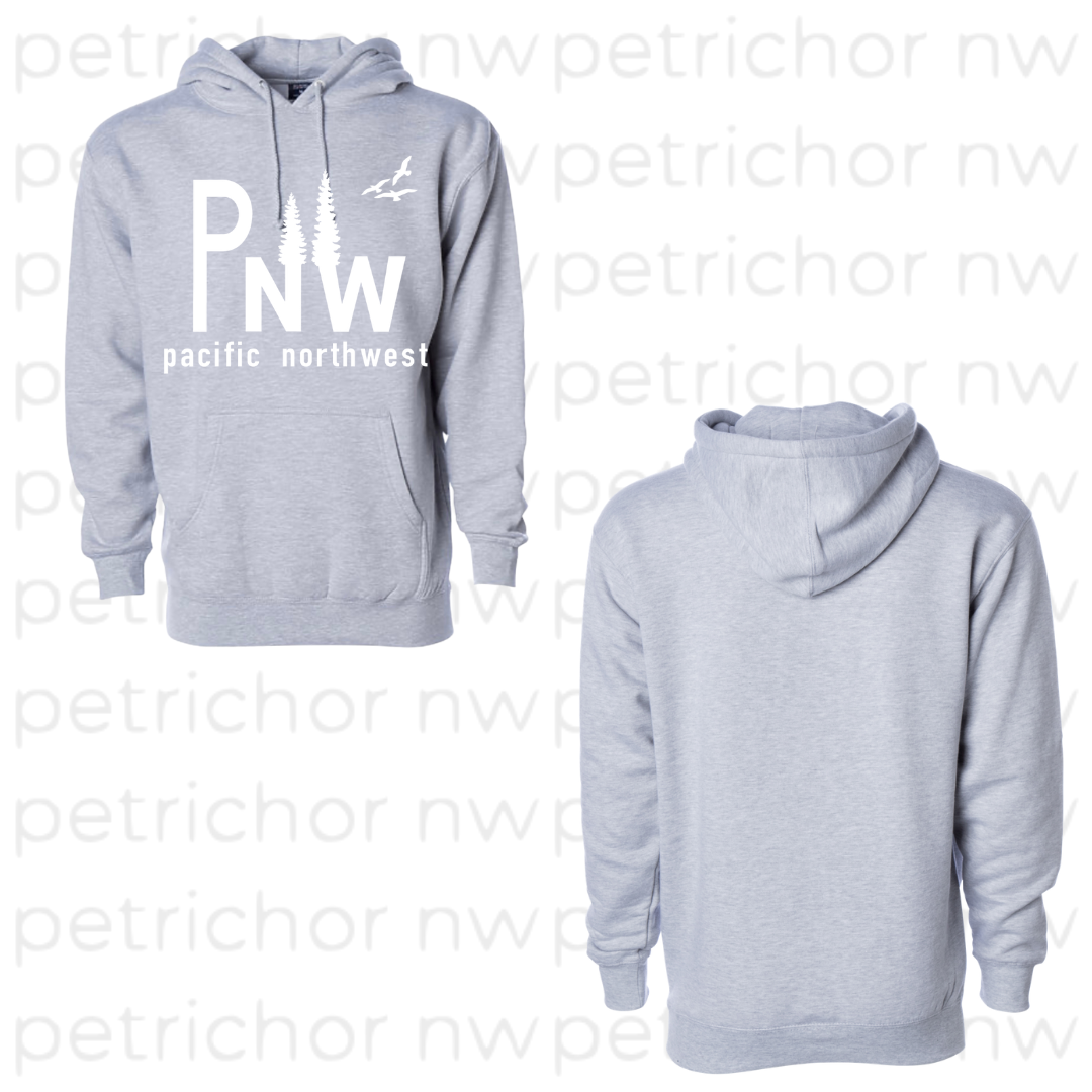 Pacific Northwest PNW Hoodie WHITE GRAPHIC - Core Collection