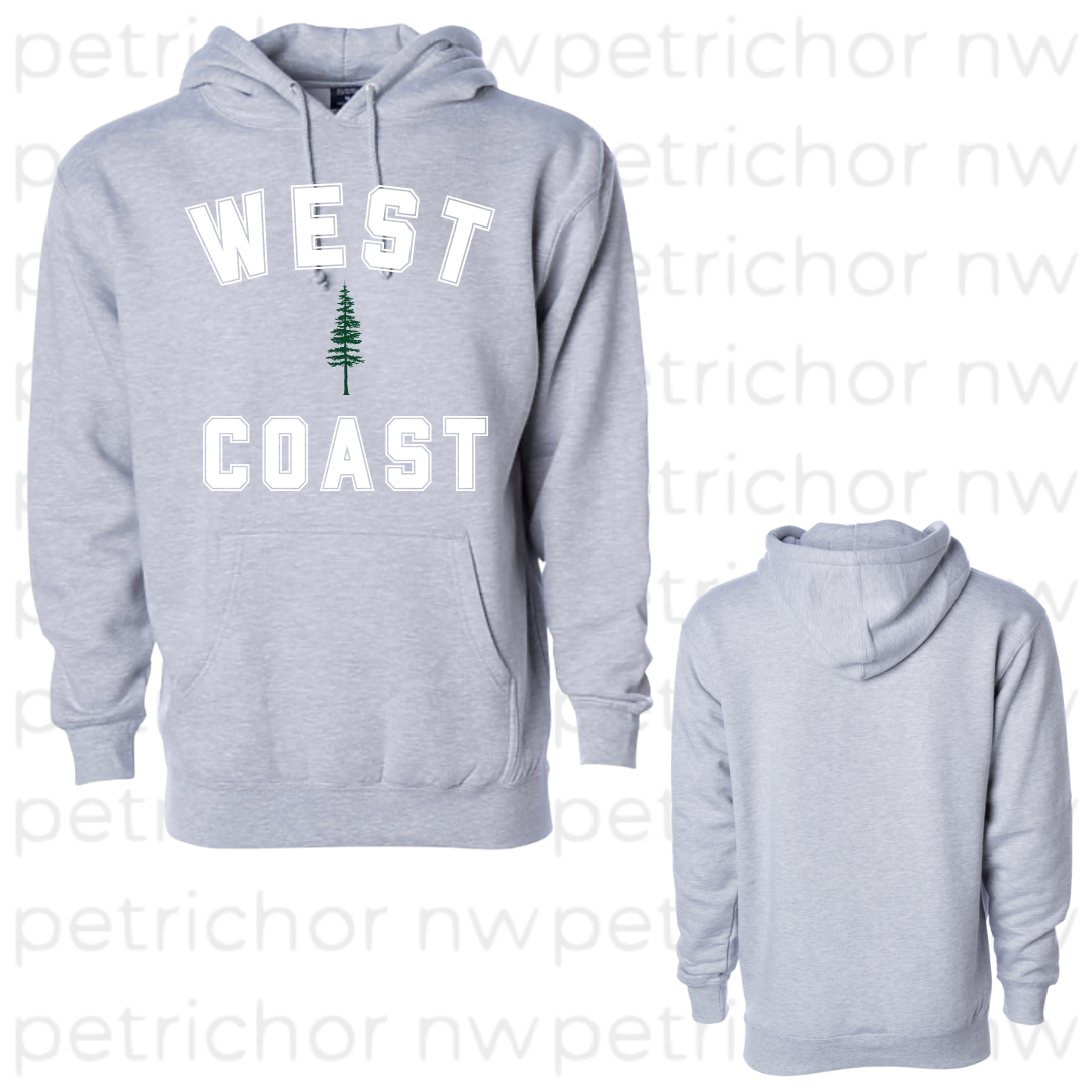 West Coast Hoodie WHITE Graphic - Core Collection