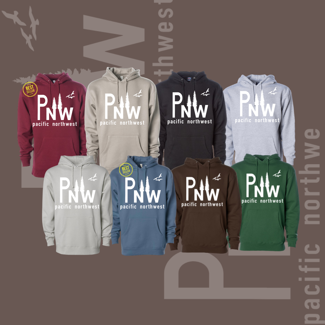 Pacific Northwest PNW Hoodie WHITE GRAPHIC - Core Collection