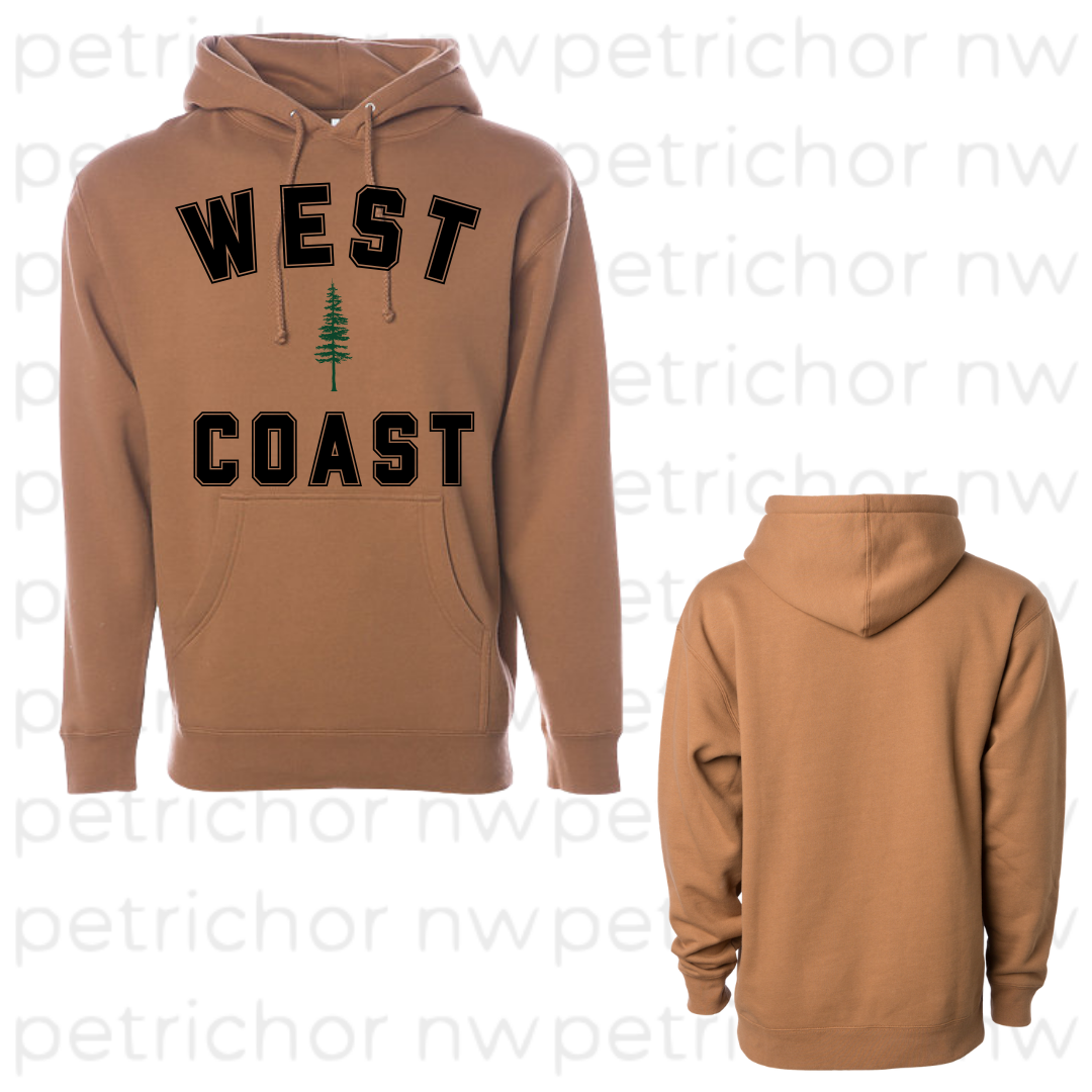 West Coast Hoodie BLACK Graphic - Core Collection