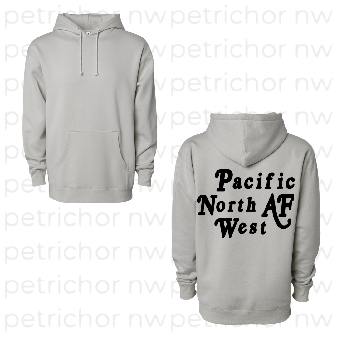 PNW AF Hoodie BLACK Graphic - Core Collection