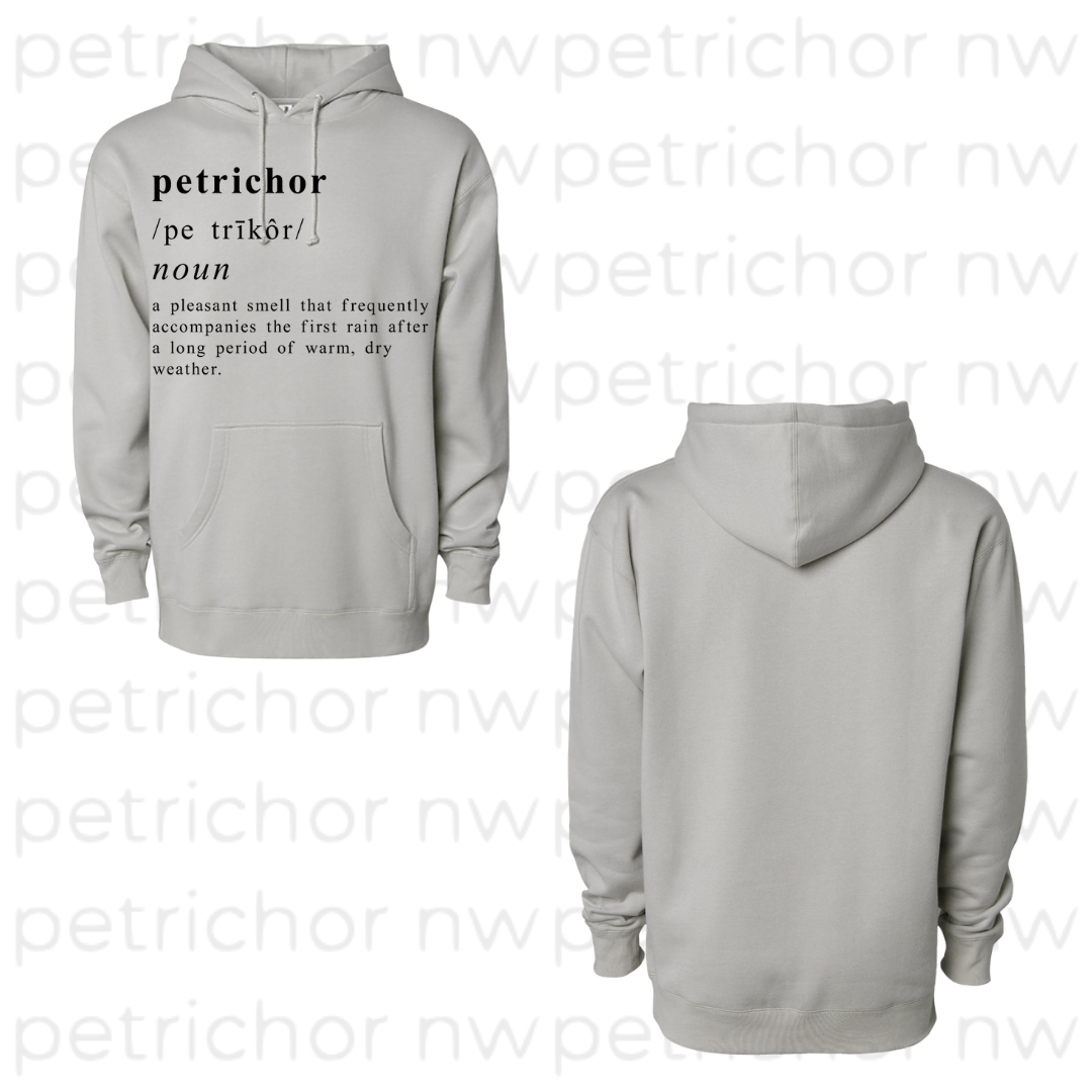 Petrichor Definition Hoodie BLACK GRAPHIC - Core Collection