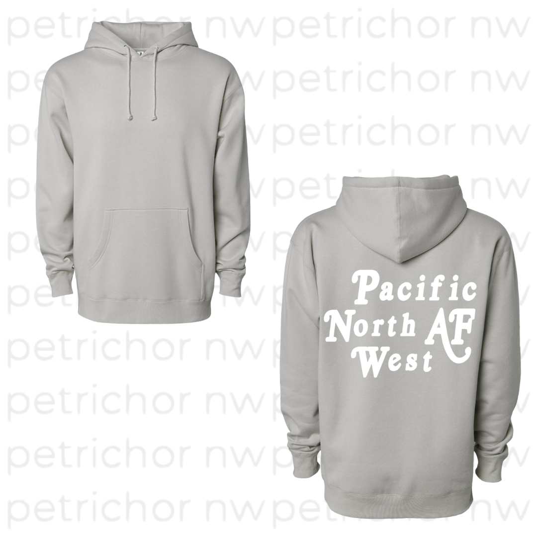 PNW AF Hoodie WHITE Graphic - Core Collection