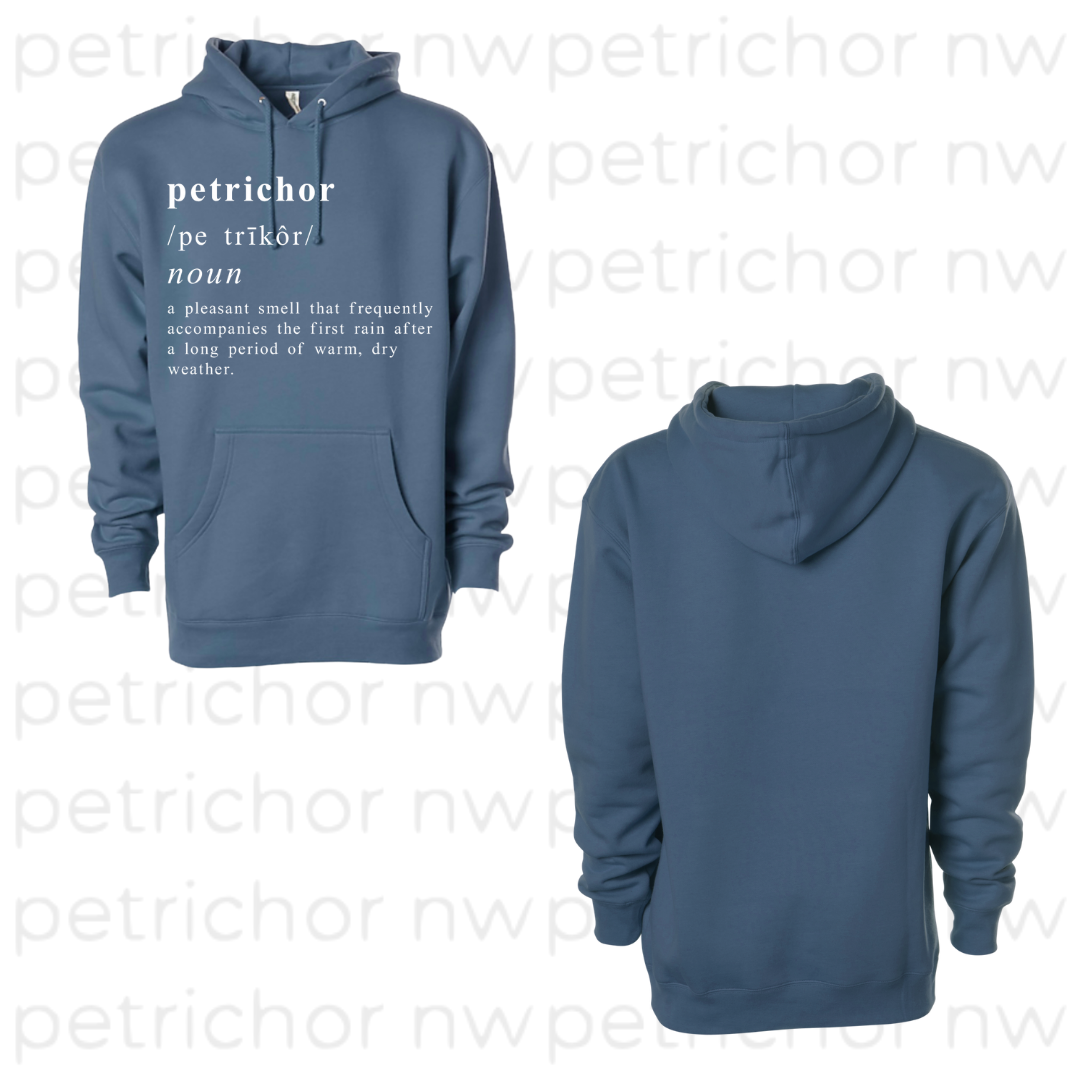 Petrichor Definition Hoodie WHITE Graphic - Core Collection