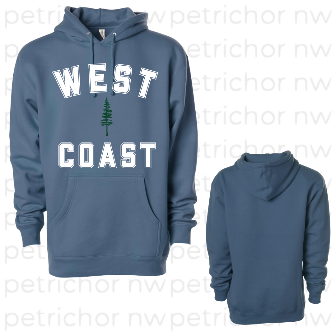 West Coast Hoodie WHITE Graphic - Core Collection