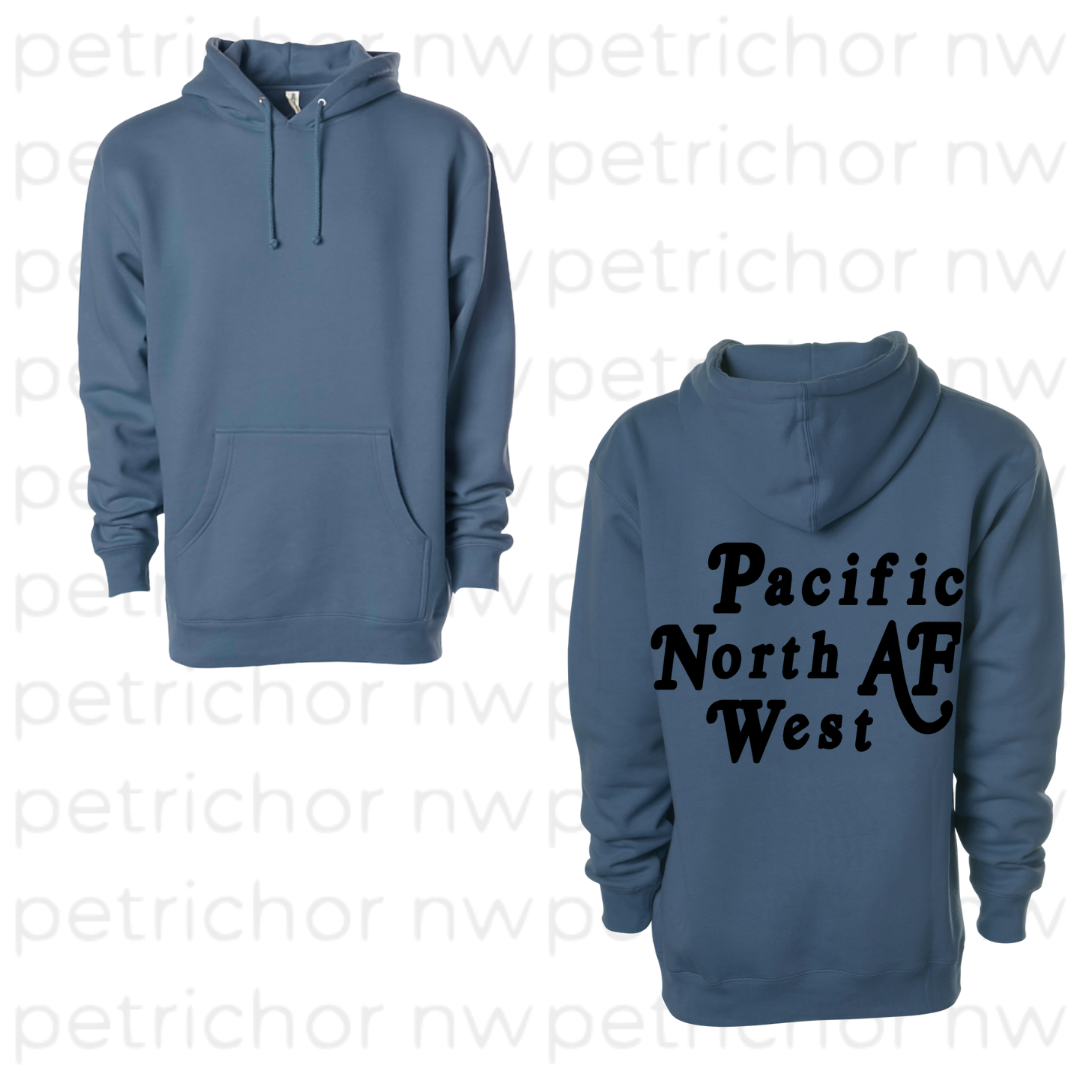 PNW AF Hoodie BLACK Graphic - Core Collection