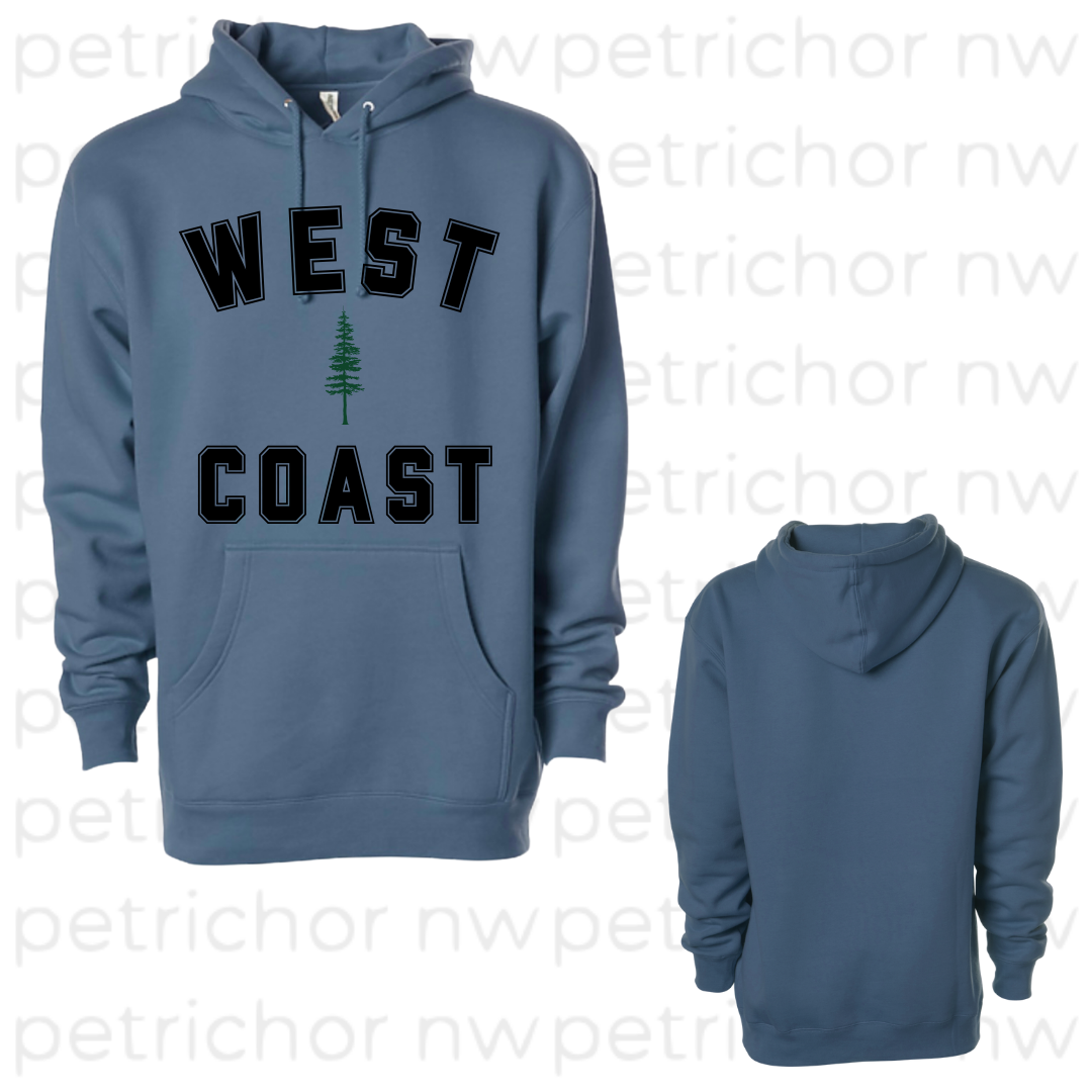 West Coast Hoodie BLACK Graphic - Core Collection